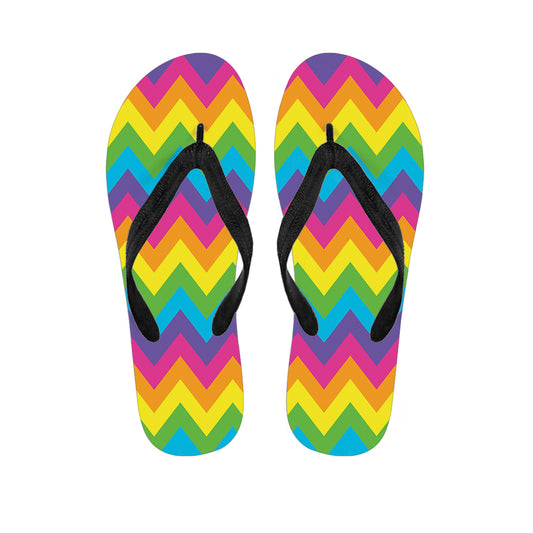 Colorful Zigzag Pattern Print Flip Flops