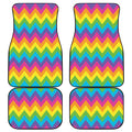Colorful Zigzag Pattern Print Front and Back Car Floor Mats