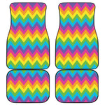 Colorful Zigzag Pattern Print Front and Back Car Floor Mats