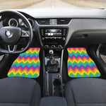 Colorful Zigzag Pattern Print Front and Back Car Floor Mats