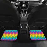 Colorful Zigzag Pattern Print Front and Back Car Floor Mats
