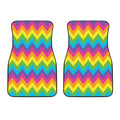 Colorful Zigzag Pattern Print Front Car Floor Mats
