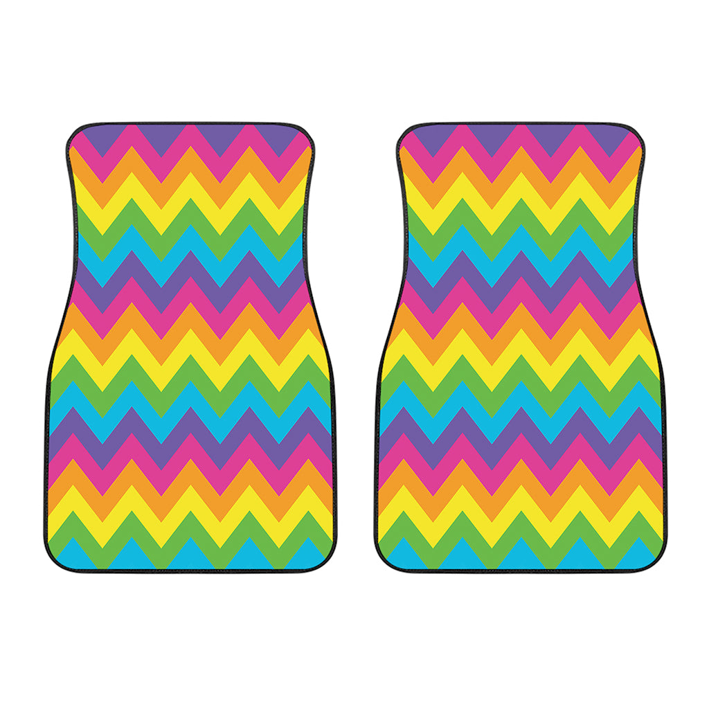 Colorful Zigzag Pattern Print Front Car Floor Mats