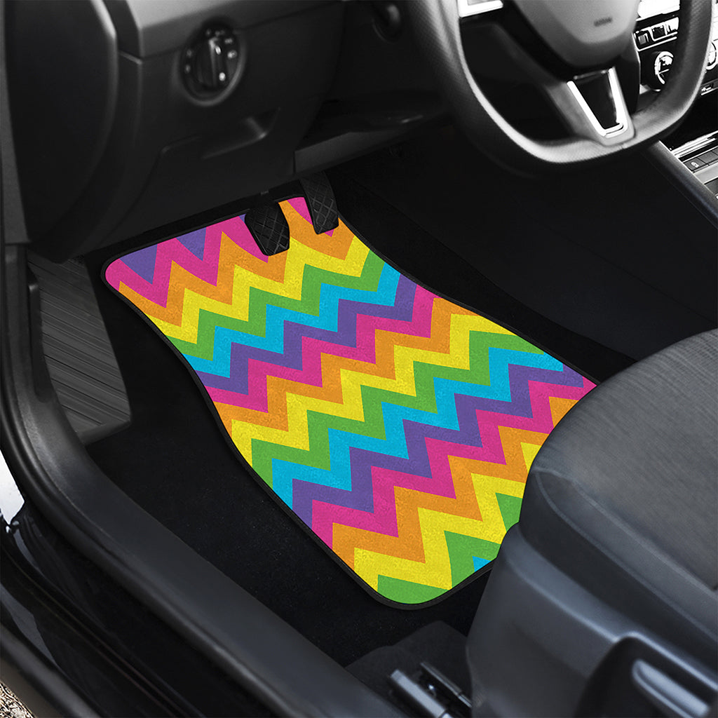 Colorful Zigzag Pattern Print Front Car Floor Mats