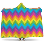 Colorful Zigzag Pattern Print Hooded Blanket
