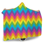 Colorful Zigzag Pattern Print Hooded Blanket