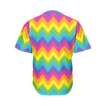 Colorful Zigzag Pattern Print Men's Baseball Jersey