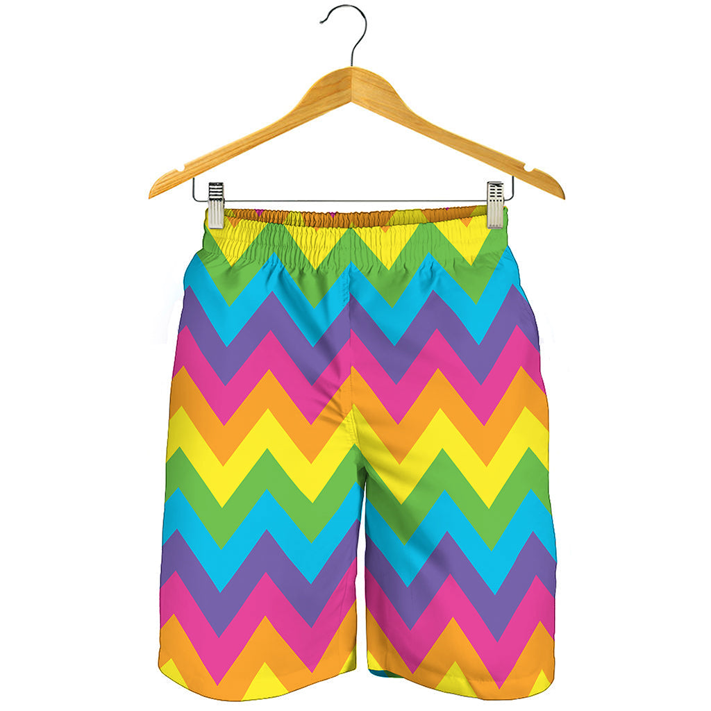 Colorful Zigzag Pattern Print Men's Shorts