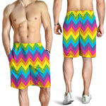 Colorful Zigzag Pattern Print Men's Shorts