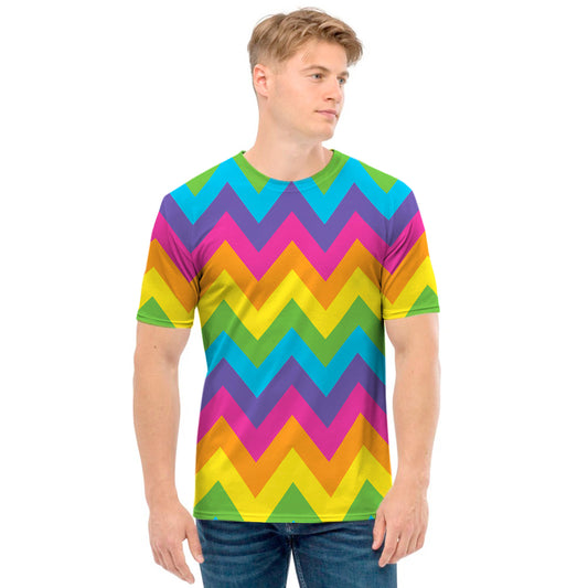 Colorful Zigzag Pattern Print Men's T-Shirt