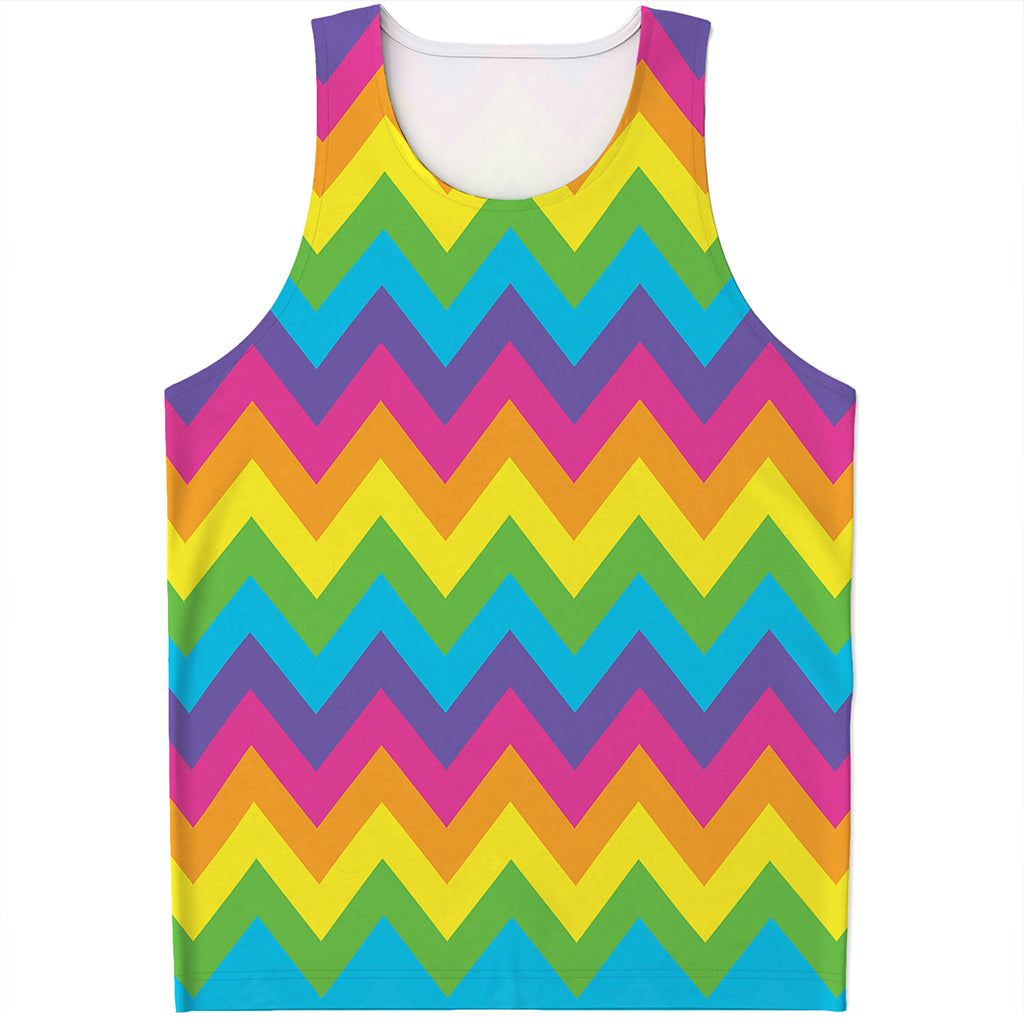 Colorful Zigzag Pattern Print Men's Tank Top