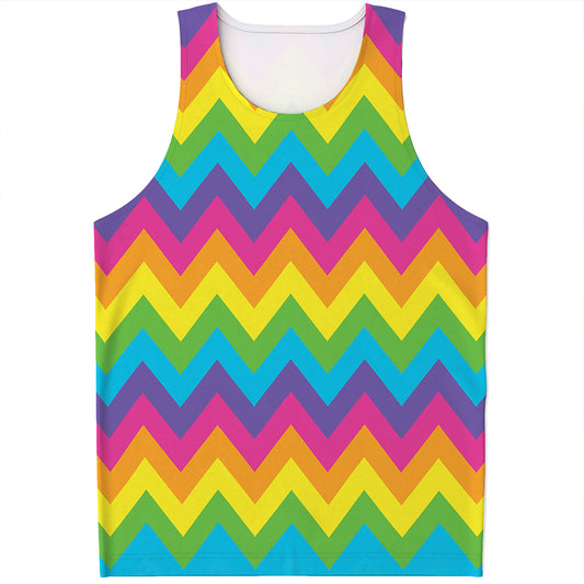 Colorful Zigzag Pattern Print Men's Tank Top