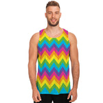 Colorful Zigzag Pattern Print Men's Tank Top