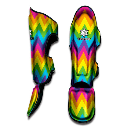 Colorful Zigzag Pattern Print Muay Thai Shin Guard