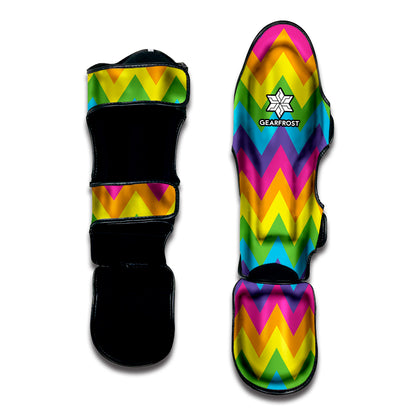 Colorful Zigzag Pattern Print Muay Thai Shin Guard