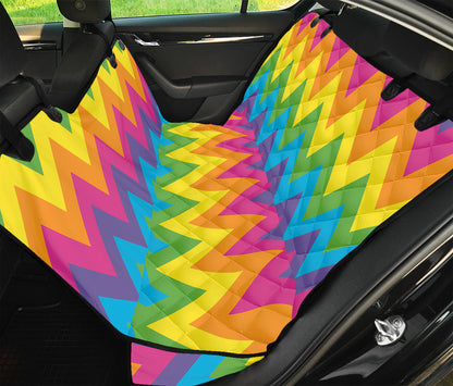 Colorful Zigzag Pattern Print Pet Car Back Seat Cover