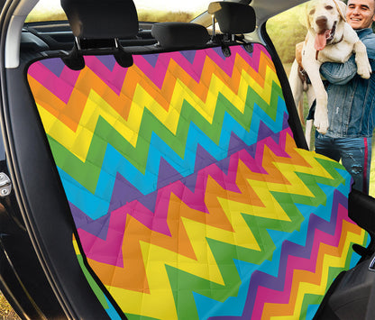 Colorful Zigzag Pattern Print Pet Car Back Seat Cover