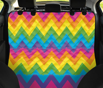 Colorful Zigzag Pattern Print Pet Car Back Seat Cover