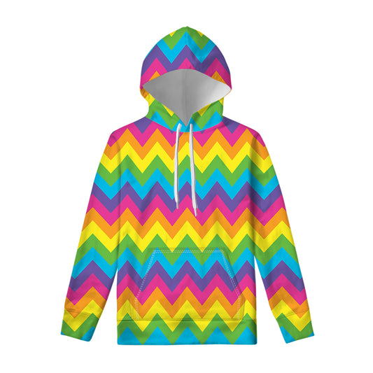 Colorful Zigzag Pattern Print Pullover Hoodie
