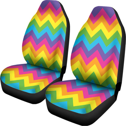 Colorful Zigzag Pattern Print Universal Fit Car Seat Covers