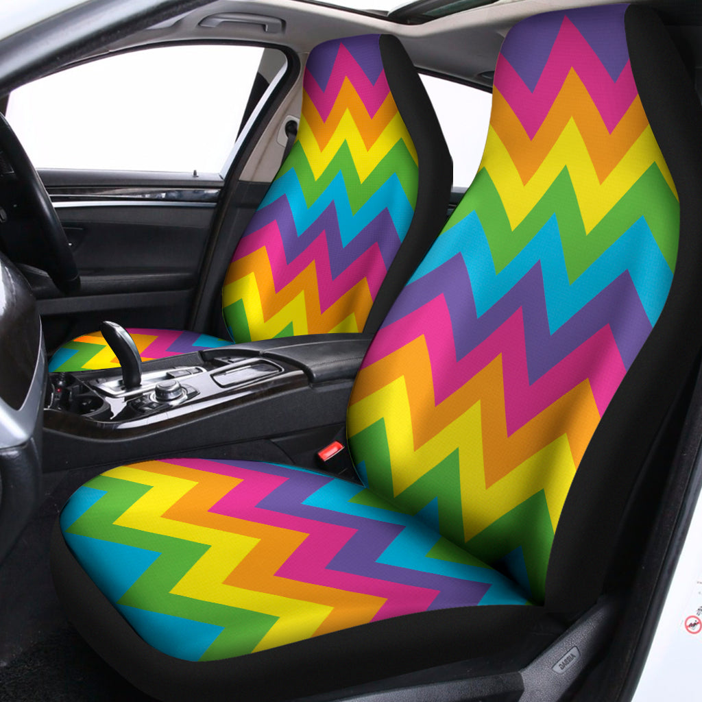 Colorful Zigzag Pattern Print Universal Fit Car Seat Covers