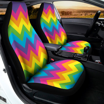 Colorful Zigzag Pattern Print Universal Fit Car Seat Covers