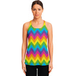 Colorful Zigzag Pattern Print Women's Racerback Tank Top