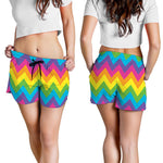 Colorful Zigzag Pattern Print Women's Shorts