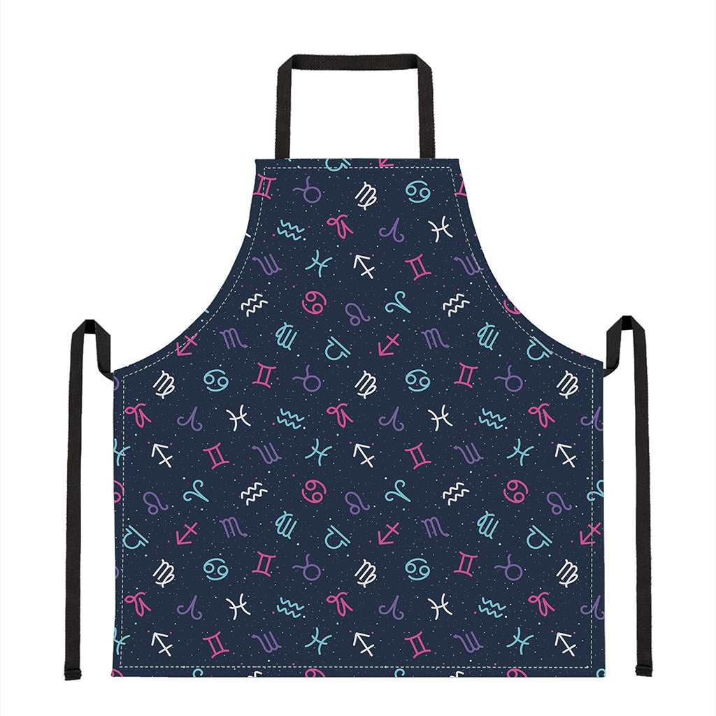 Colorful Zodiac Symbols Pattern Print Apron