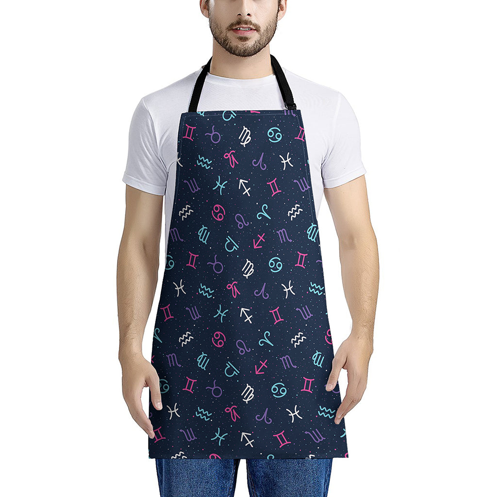 Colorful Zodiac Symbols Pattern Print Apron
