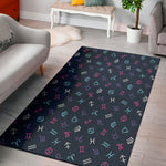 Colorful Zodiac Symbols Pattern Print Area Rug