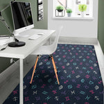 Colorful Zodiac Symbols Pattern Print Area Rug