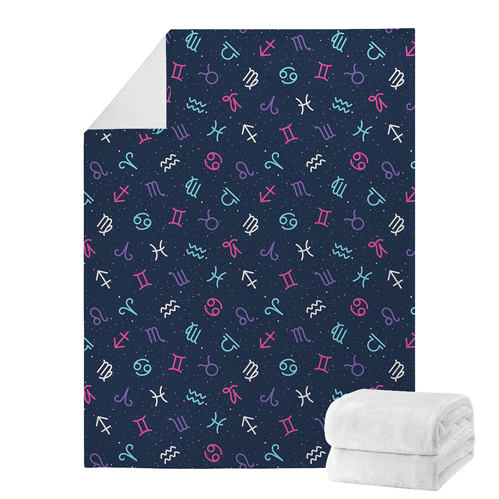 Colorful Zodiac Symbols Pattern Print Blanket