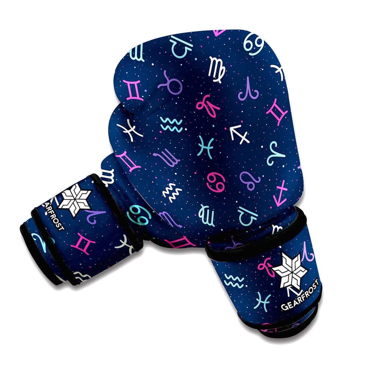 Colorful Zodiac Symbols Pattern Print Boxing Gloves