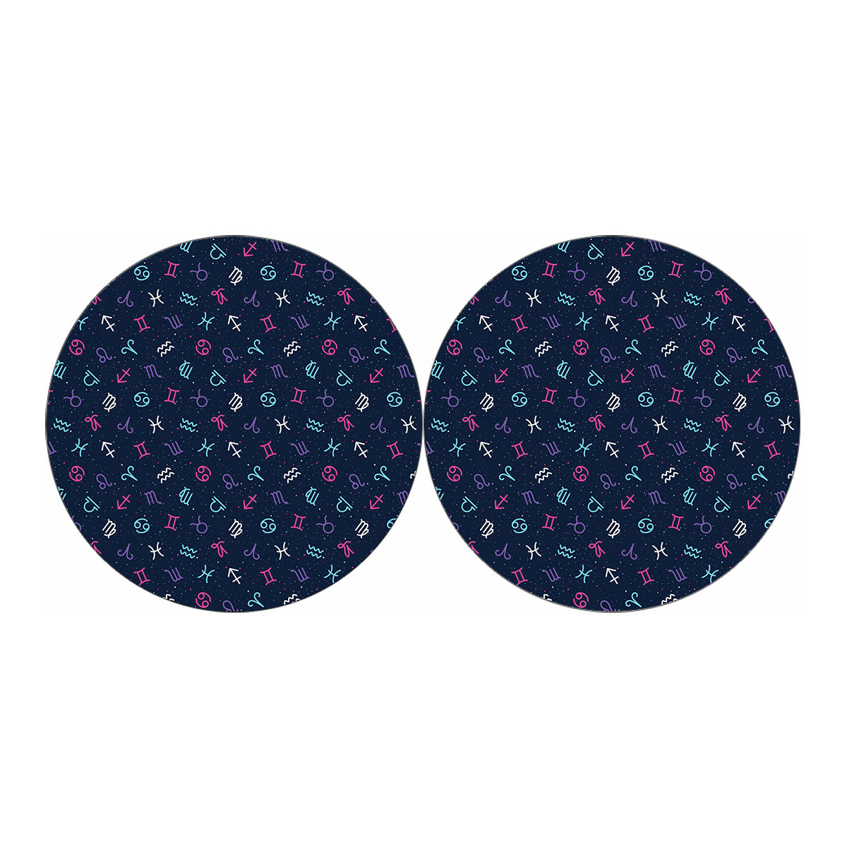 Colorful Zodiac Symbols Pattern Print Car Coasters