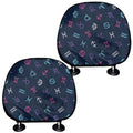 Colorful Zodiac Symbols Pattern Print Car Headrest Covers