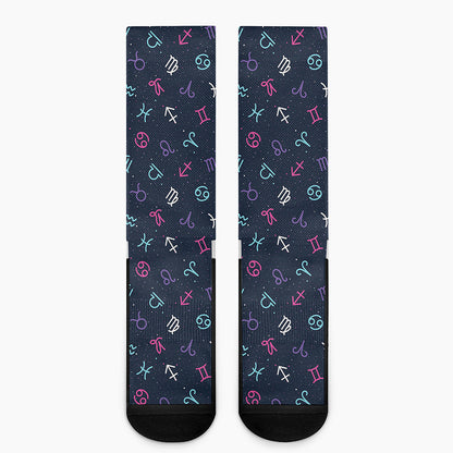 Colorful Zodiac Symbols Pattern Print Crew Socks
