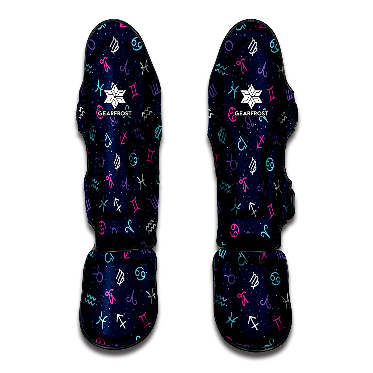 Colorful Zodiac Symbols Pattern Print Muay Thai Shin Guard