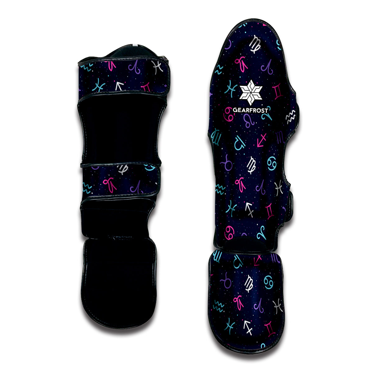 Colorful Zodiac Symbols Pattern Print Muay Thai Shin Guard