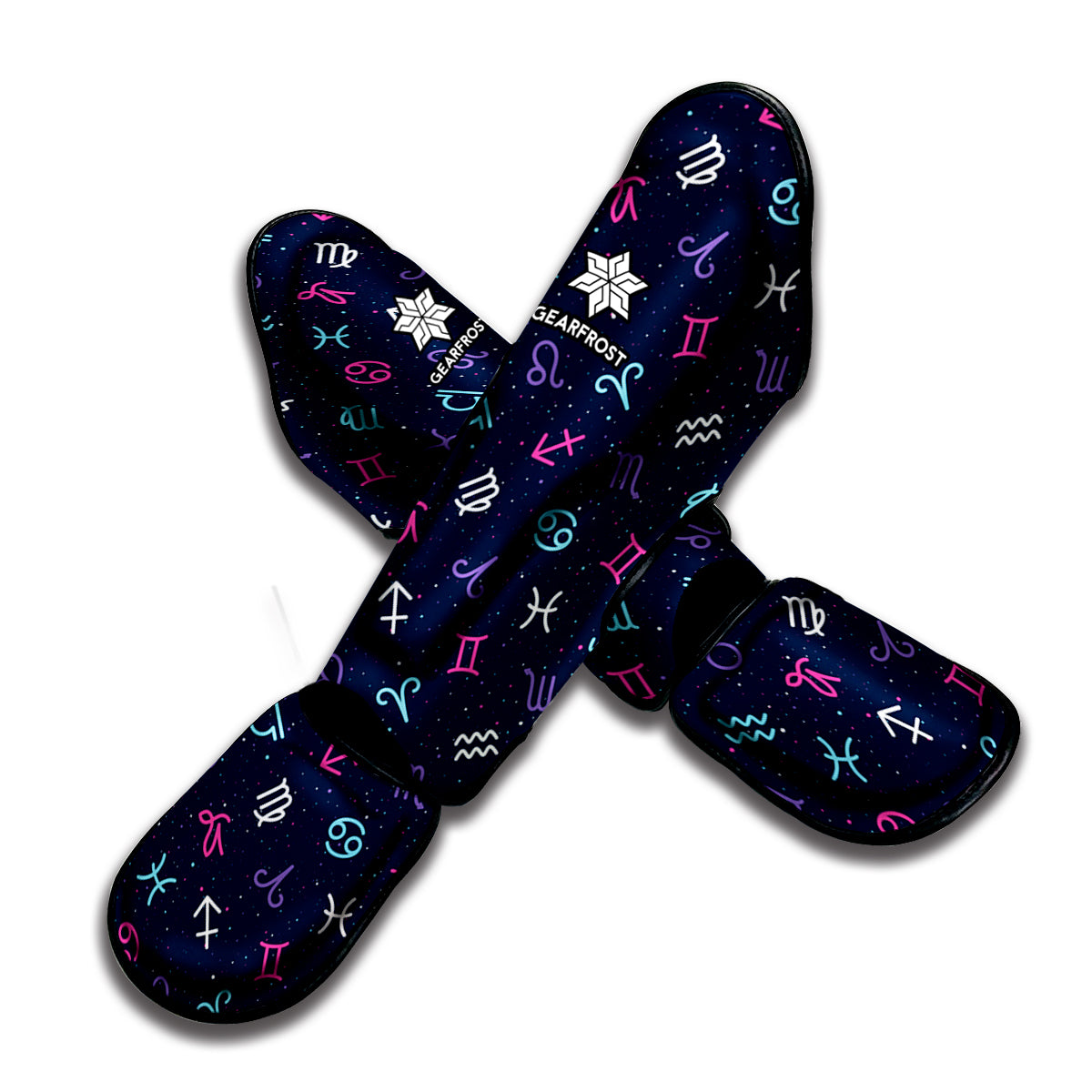 Colorful Zodiac Symbols Pattern Print Muay Thai Shin Guard