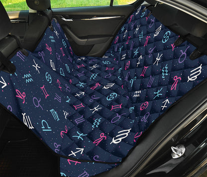 Colorful Zodiac Symbols Pattern Print Pet Car Back Seat Cover