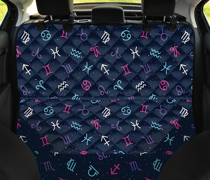 Colorful Zodiac Symbols Pattern Print Pet Car Back Seat Cover