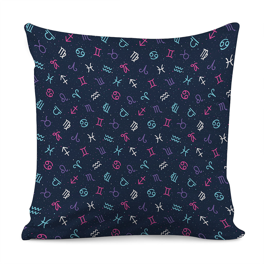 Colorful Zodiac Symbols Pattern Print Pillow Cover