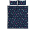 Colorful Zodiac Symbols Pattern Print Quilt Bed Set