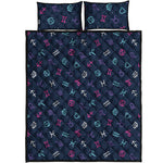 Colorful Zodiac Symbols Pattern Print Quilt Bed Set