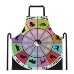 Colourful Chinese Zodiac Wheel Print Apron