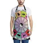 Colourful Chinese Zodiac Wheel Print Apron