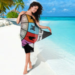 Colourful Chinese Zodiac Wheel Print Beach Sarong Wrap