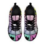 Colourful Chinese Zodiac Wheel Print Black Sneakers