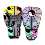 Colourful Chinese Zodiac Wheel Print Boxing Gloves